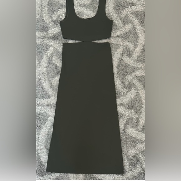 Zara Dresses & Skirts - Zara Olive Cut Out Midi Dress
